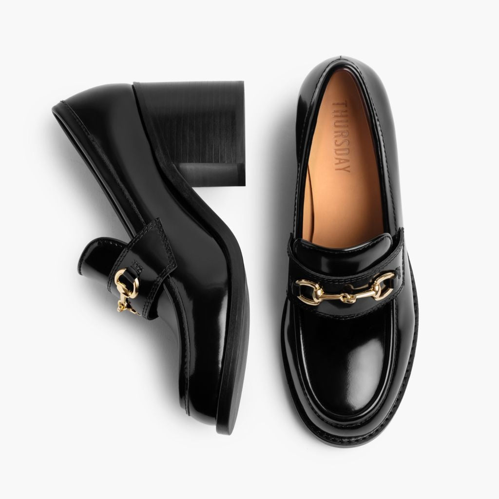 High Heel Penny | Black & Gold