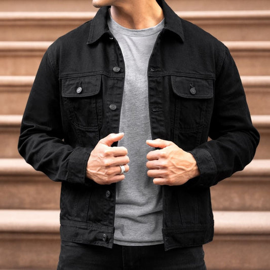 Denim Trucker Jacket | Pitch Black