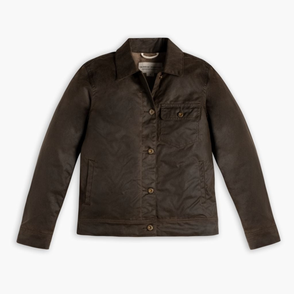 Waxed Canvas Field Jacket | Dark Olive