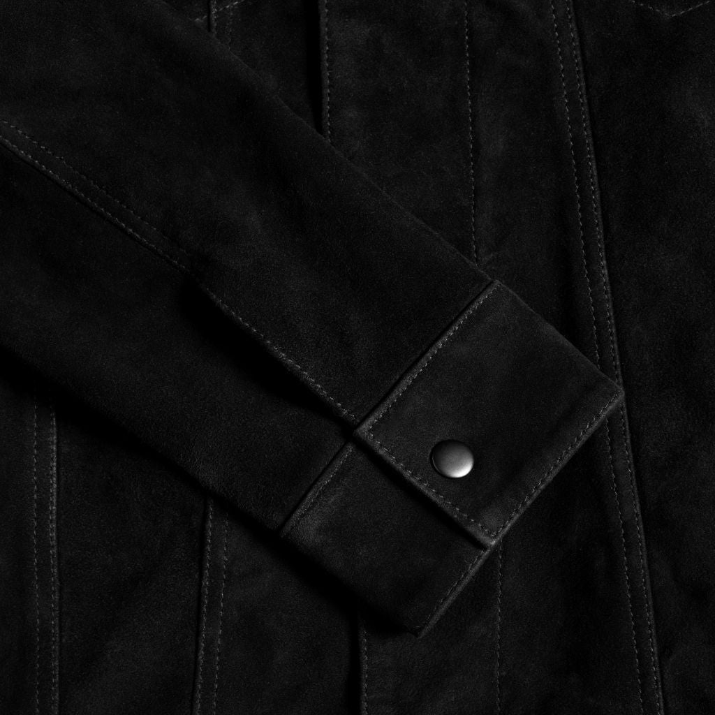 Suede Trucker Jacket | Black