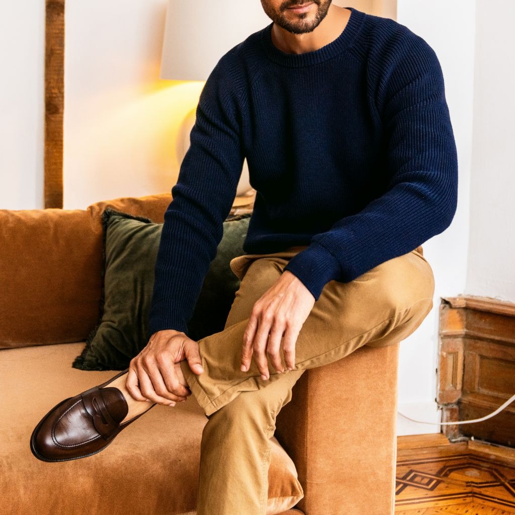 Ribbed Crewneck | Navy