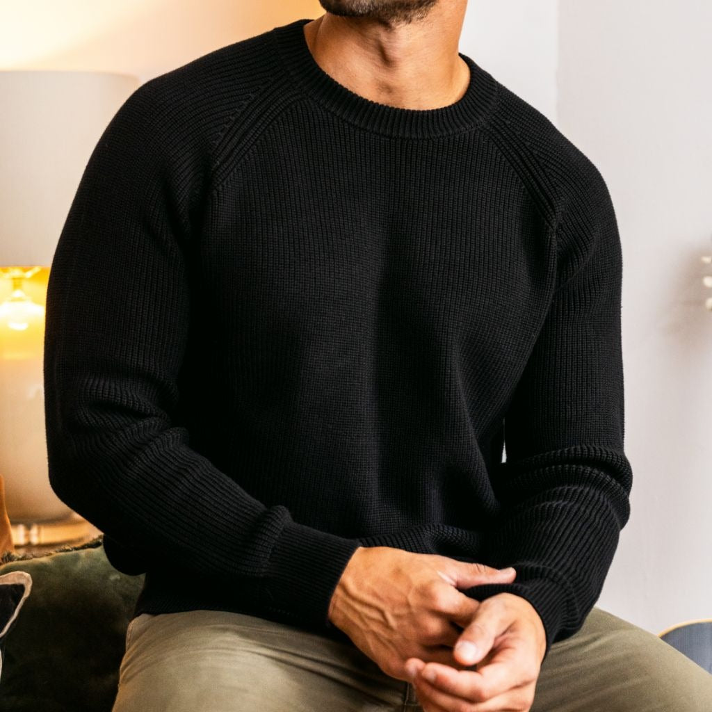 Ribbed Crewneck | Black