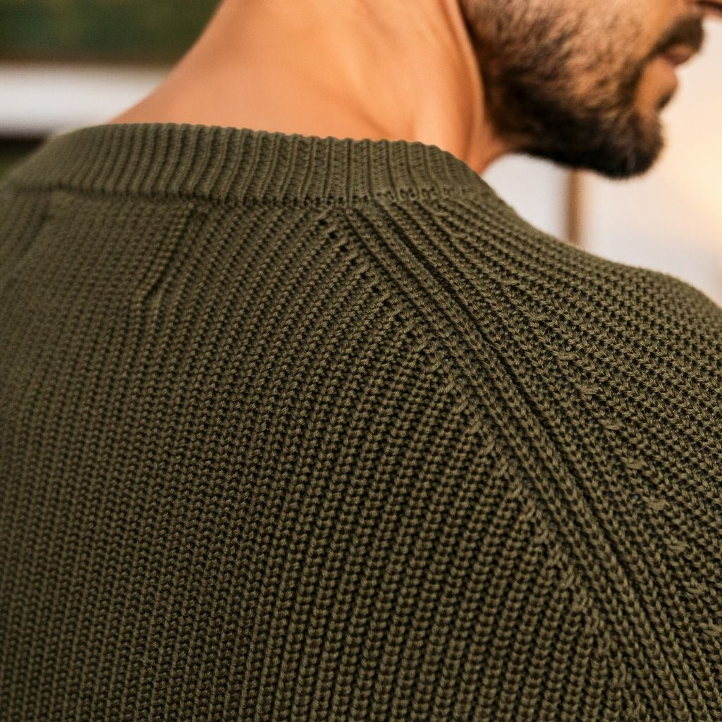 Ribbed Crewneck | Olive