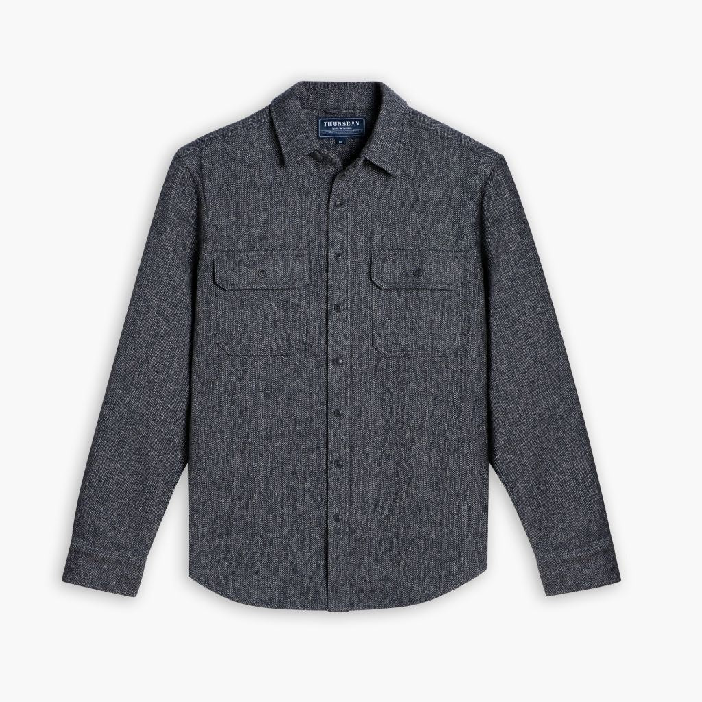 Summit Flannel Shirt | Blue Herringbone