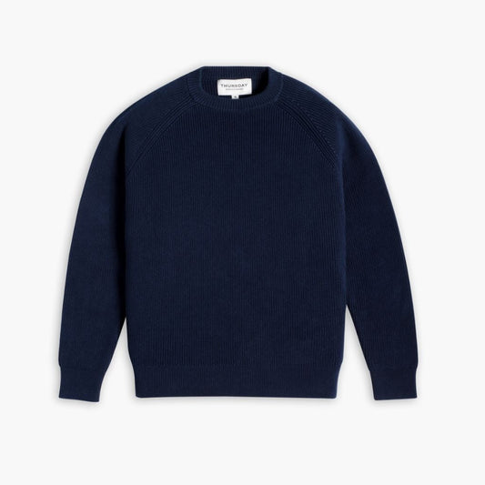 Ribbed Crewneck | Navy