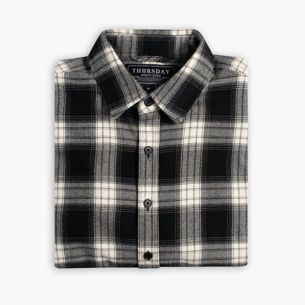 Forever Flannel Shirt | Black & Cream
