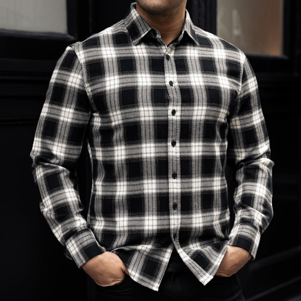 Forever Flannel Shirt | Black & Cream