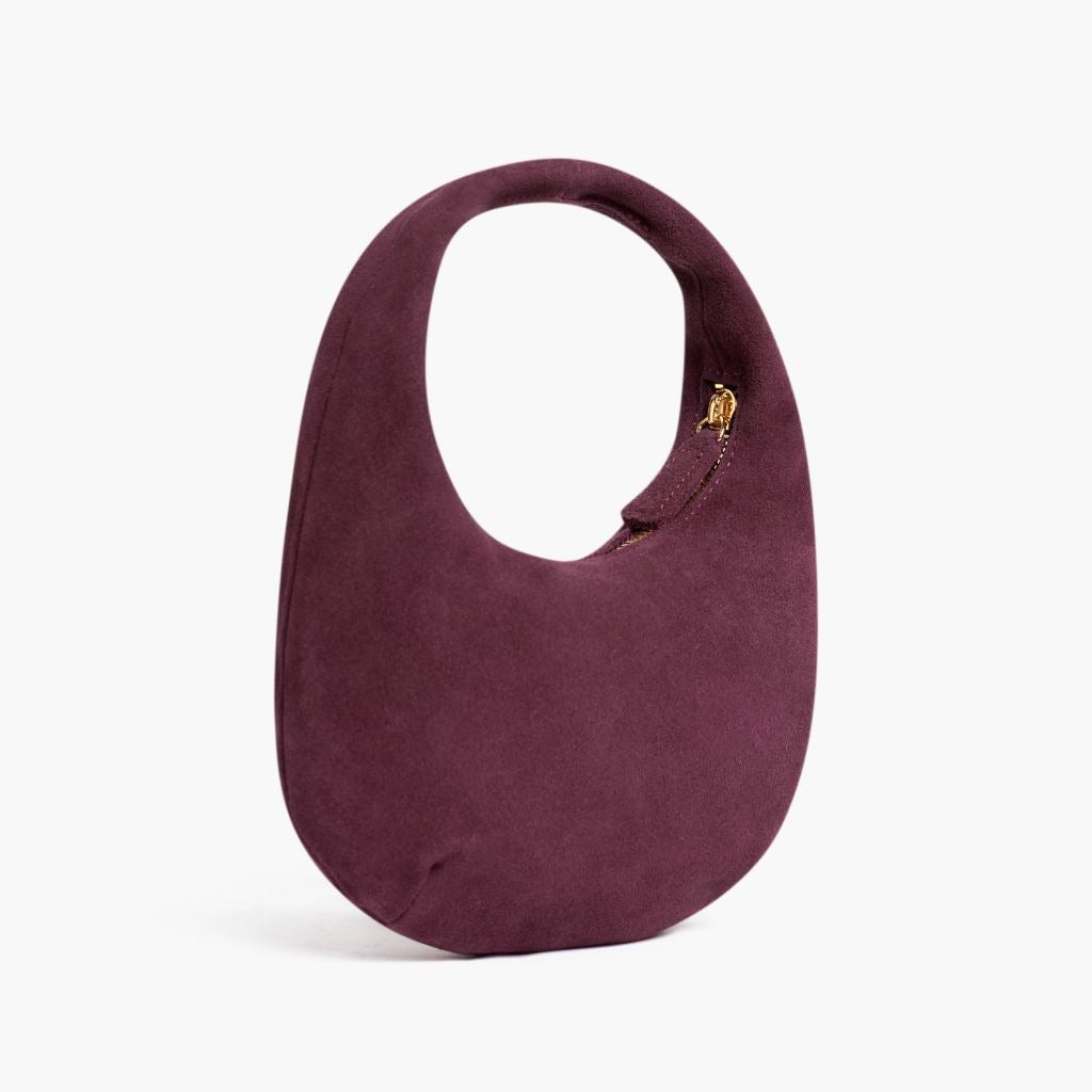Mini Crescent | Burgundy Suede