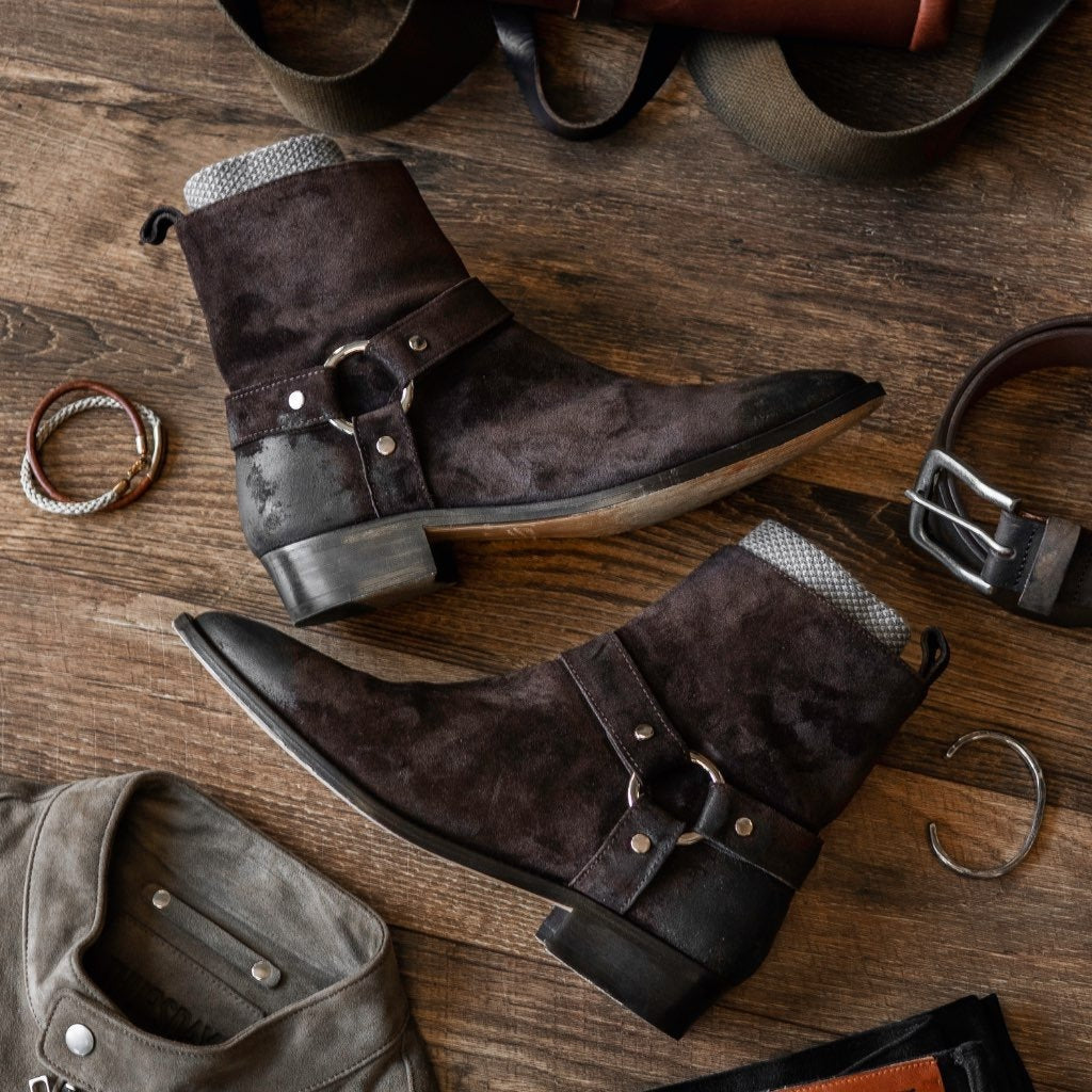 [S] Harness | Dark Brown Suede